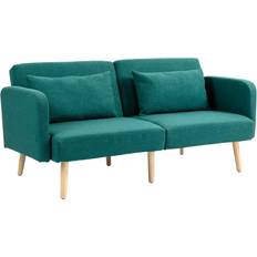 Plastic/Wood Sofas Homcom Modern Loveseat Green Sofa 170cm 3 Seater