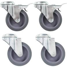 vidaXL 4 pcs Roulettes pivotantes à trou de boulon 75 mm