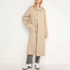 Good American Outerwear Good American Cotton-Blend Gabardine Mac Coat - Beige