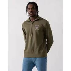 Gant Print Half Zip Sweatshirt - Tan