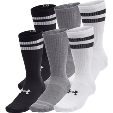 Fitness - Mehrfarbig Socken Under Armour Essential Crew Socken 6 Pack - White/Black