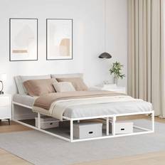 vidaXL Uden Madras 140x200 cm Metal Hvid Sengeramme