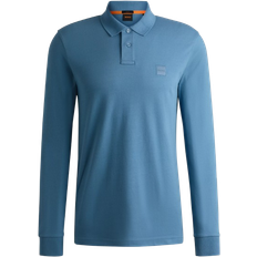 BOSS Long Sleeve Passerby Polo T Shirt Blue