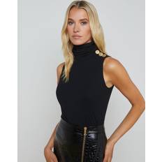 Bluse L'agence Ceci Sleeveless Turtleneck Top - Black/Gold