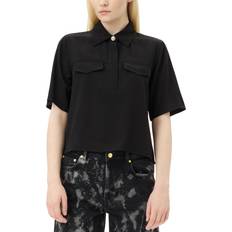 Ganni Sort Bluser Ganni Viscose Twill Shirt - Black