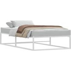 vidaXL Utan Madrass Vit 90x200 cm Metall Sängram