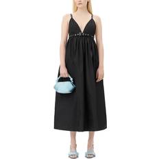 Ganni Nylon Strap Maxi Dress - Black