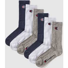 Champion Clothing Champion Core 6pp Crew Ankle Socks - Blu Marino/Bianco/Grigio Melange Chiaro