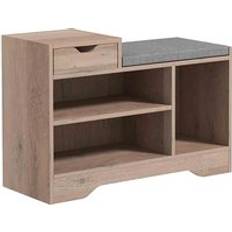 Shoe Racks on sale Homcom Distressed Grey Storage Bench Shoe Rack