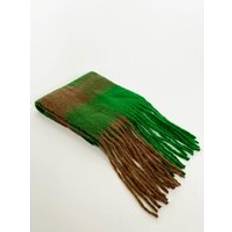 Scarfs SVNX Chunky Green and Brown Check Scarf - Brown/Green