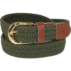 Green - Women Belts CTM Elastic Braided Stretch Belt - Olive