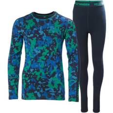 Helly Hansen Graphic Lifa Junior Merino Baselayer Set - Bright Green