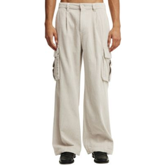 Baggy Pants Cotton On Baggy Pleat Cargo Pant - Light Stone Cord