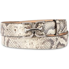 Gray - Women Belts Sam Edelman Double-e Plaque Buckle Exotic Print Belt - Gray