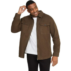 6XL Jackets Johnny Bigg Big And Tall Owen Herringbone Shacket - Khaki