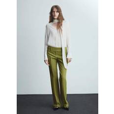 Grün - Midiröcke Mango Satin Pleated Skirt - Green