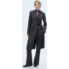 Mango Outerwear Mango Long Straight Coat - Gray