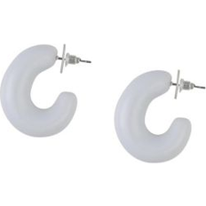 Sohi Women's Chunky Hoop Earrings White (ONE SIZE)