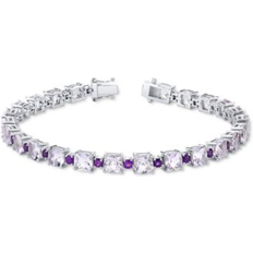 Macy's Purple Bracelets Macy's Pink & Purple Amethyst Link Bracelet (16-3/8 ct. t.w. in Sterling Silver Pink Amethyst