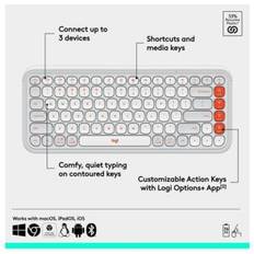 Logitech Standard Keyboards Logitech Wireless Bluetooth Keyboard White Orange