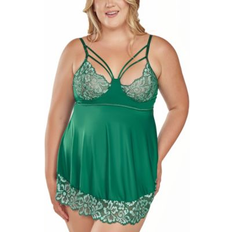 iCollection Plus Size Cross Dye Lace Cup Set - Green