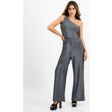 Silver - Women Jumpsuits & Overalls Bar III Petite Sparkle-Knit Jumpsuit - Silver