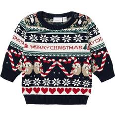 0-1M Striktrøjer Name It Rille Sweater - Dark Sapphire