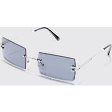 Mens Square Frameless Sunglasses - Black
