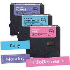 Pink Labeling Tapes Brother P-touch Btag Label Tape 3-Pack