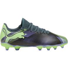 Grey Football Shoes Children's Shoes Kids Future Play FG/AG Soccer Cleats - Navy/Purple/Fizzy Apple/White