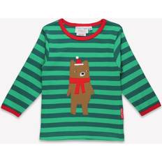 Toby Tiger Organic Christmas Bear Applique Long Sleeved T-Shirt