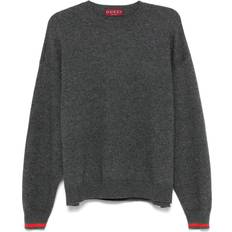 Gucci Sweatere Gucci Uld Cashmere Sweater Med Web Stribe Detalje - Grå