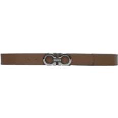 Men - Wool Belts Ferragamo Reversible Gancini Belt - Brown