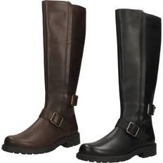 Clarks Women Boots Clarks Ladies Leather Zip Buckle Boots - Orinoco