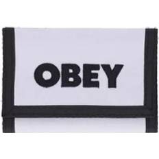 Plånböcker & Nyckelhållare Obey Bold Logo Trifold Canvas Wallet - White