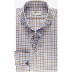 Stenströms Beige Skjorter Stenströms Checked Oxford Shirt - Lys Beige