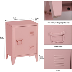 No Modern End Side Pink Bedside Table