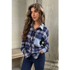 Continue Alice Mix Shirt - Blue Check