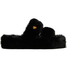 Twinset Faux-Fur Slides - Black