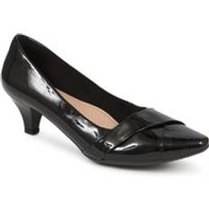 Pavers Heeled Court Shoes - Black Patent