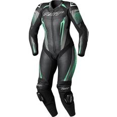 Rst Tractech Evo One Piece Ladies Motorcycle Leather Suit, black-green, for Women Woman