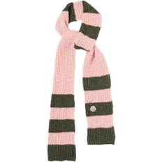 Moncler Women Scarfs Moncler Logo Patch Striped Scarf - Pink