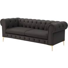 Chesterfield Sofas Inspired Home Geraldine Button Tufted Seat Sofa 3 Seater