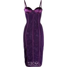 Fleur Du Mal Bustier-Style Fitted Midi Dress - Purple