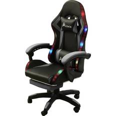 Alivio (Grey) 360 Degree Swivel LED Gaming Chair with Footrest