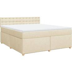 Beige Lits et Matelas vidaXL Fabric Continental Bed 180x200cm