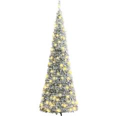 vidaXL Artificial Pop-up Flocked Snow Green/ White Christmas Tree 210cm