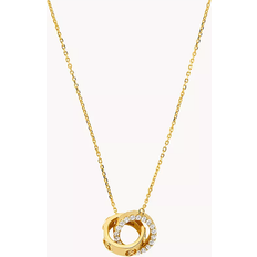 Woman Necklaces Michael Kors Interlocking Necklace - Gold/Transparent