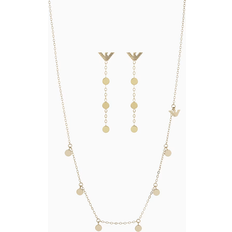 Emporio Armani Eagle Logo Necklace and Drop Earring Set - Gold