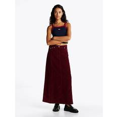 Tommy Hilfiger L Skirts Tommy Hilfiger Fine Corduroy Straight Maxi Skirt - Deep Rouge